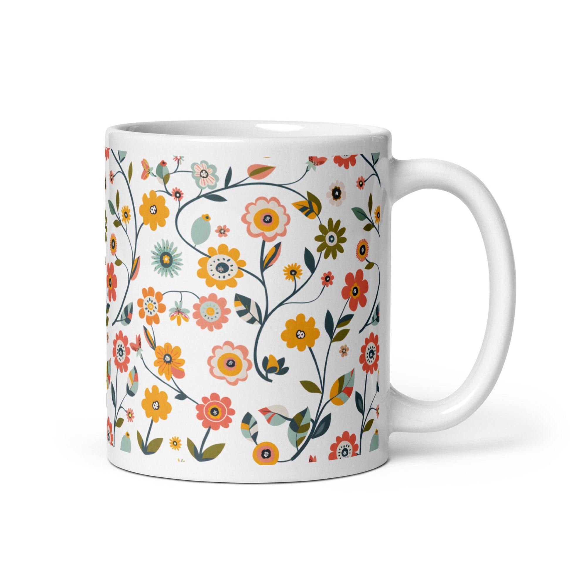 Posy — Ramble ceramic coffee mug - 11oz - handle on right