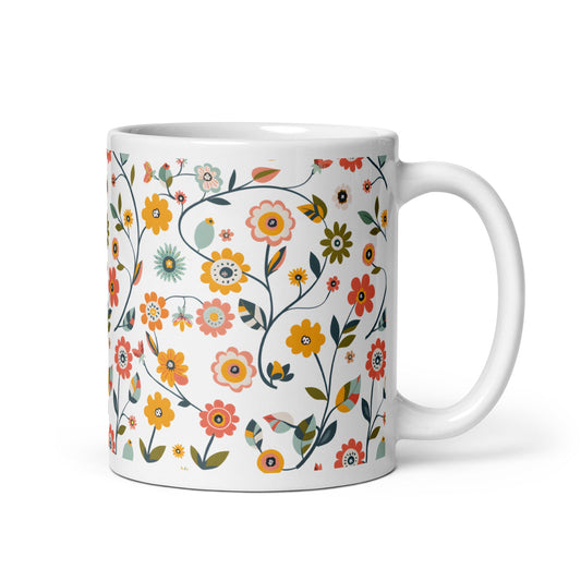 Posy — Ramble ceramic coffee mug - 11oz - handle on right