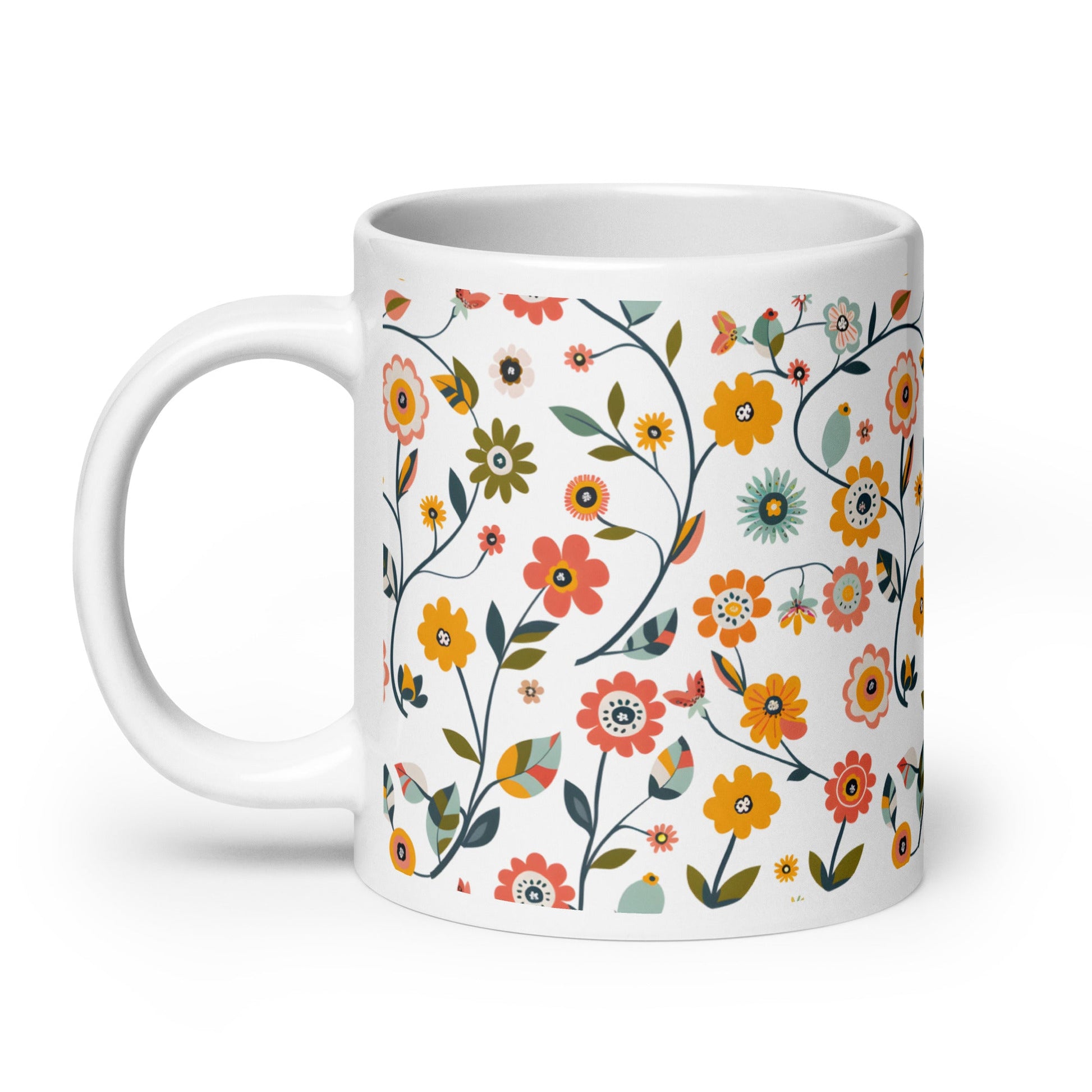 Posy — Ramble ceramic coffee mug - 20oz - handle on left