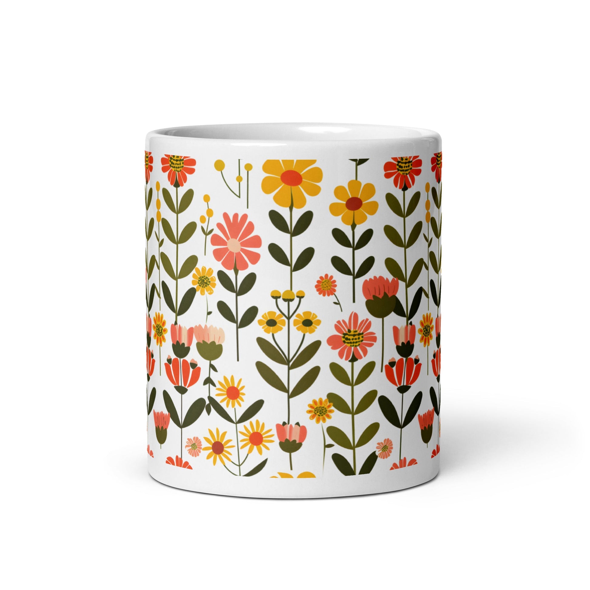 Posy — Saffron ceramic coffee mug - 11oz - front view