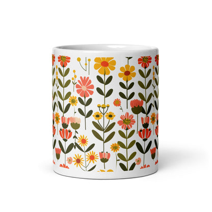 Posy — Saffron ceramic coffee mug - 11oz - front view