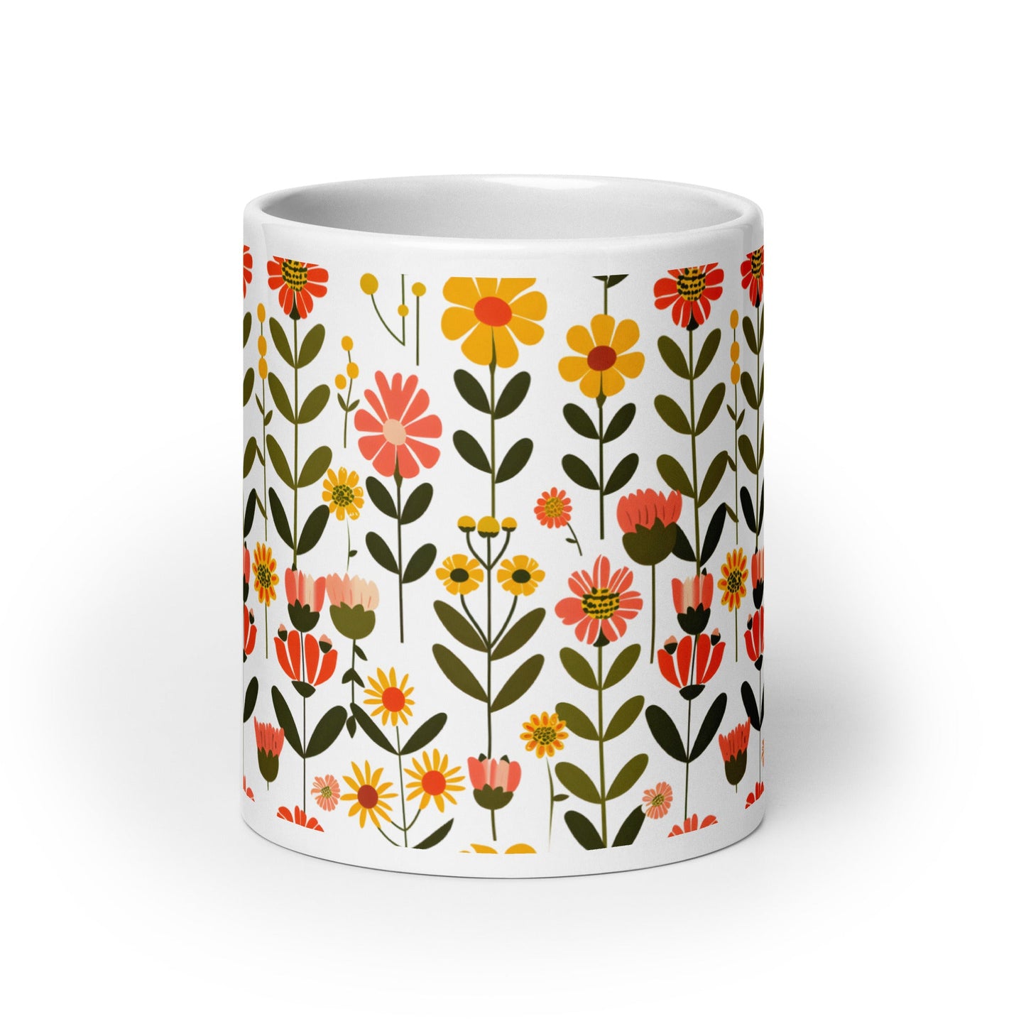 Posy — Saffron ceramic coffee mug - 20oz - front view
