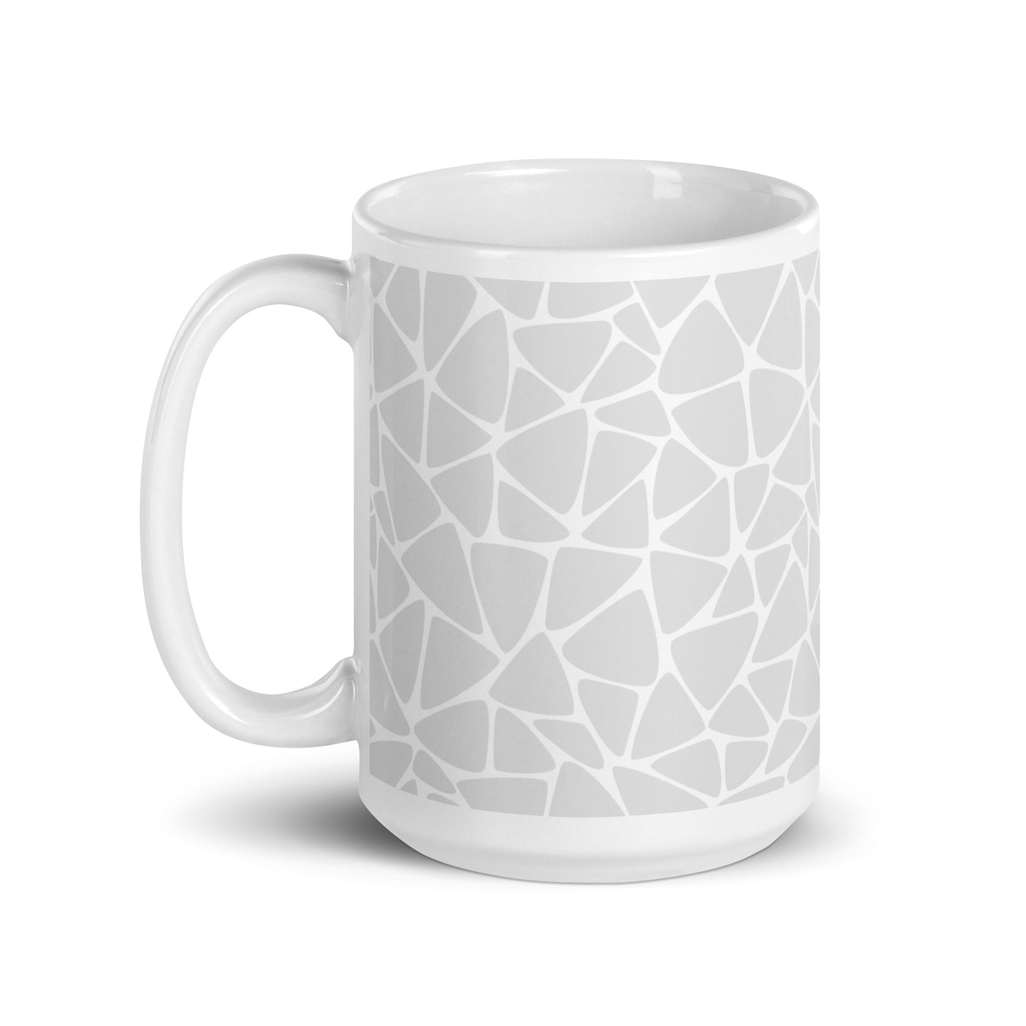Reverie Facet ceramic coffee mug - 15 oz - handle on left