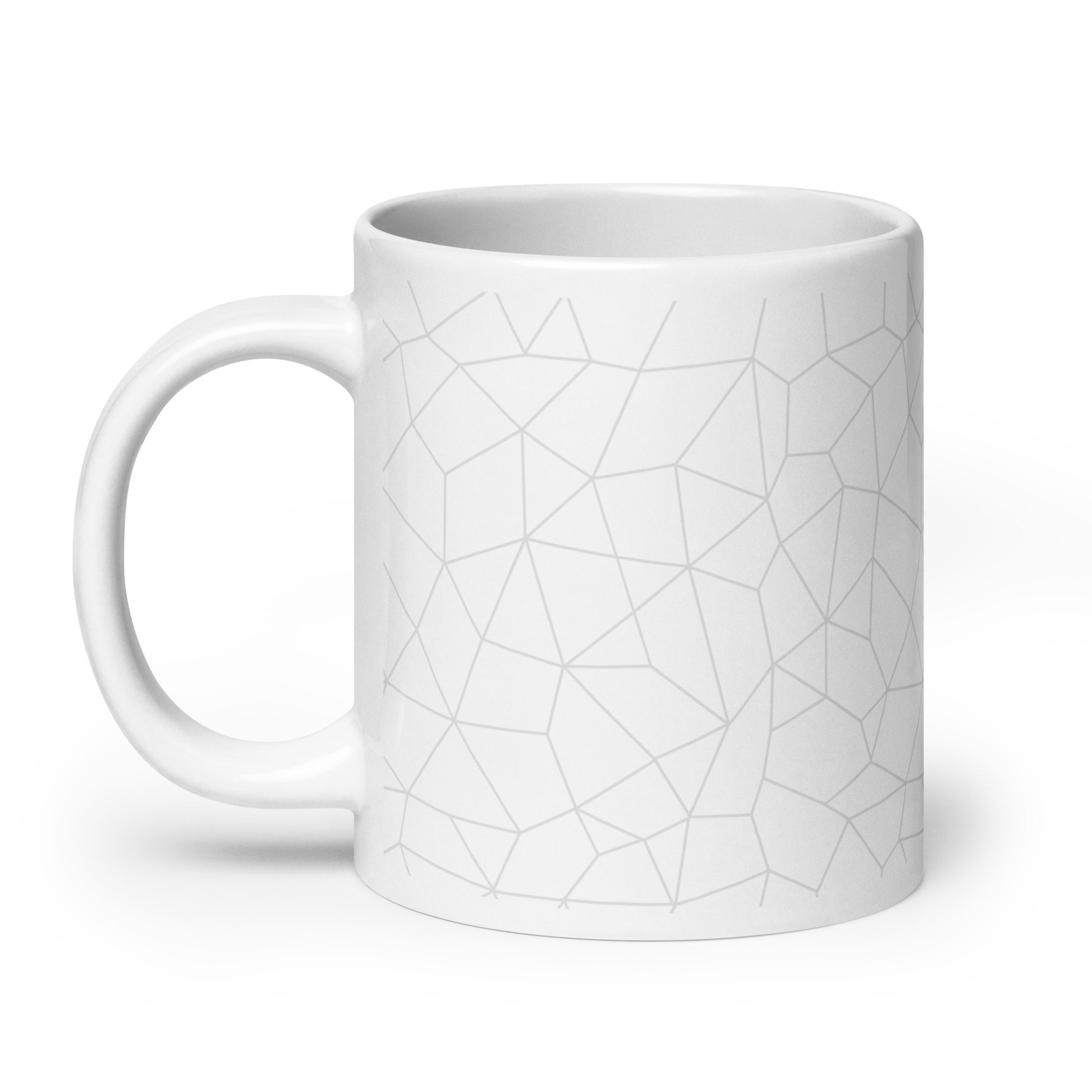 Reverie Lattice ceramic coffee mug - 20 oz - handle on left