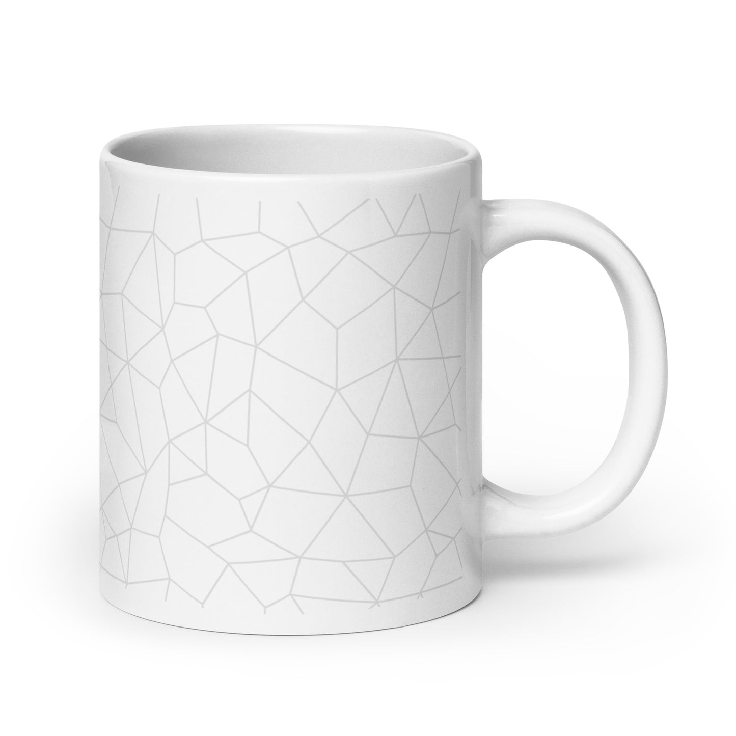 Reverie Lattice ceramic coffee mug - 20 oz - handle on right