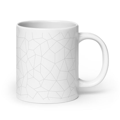 Reverie Lattice ceramic coffee mug - 20 oz - handle on right