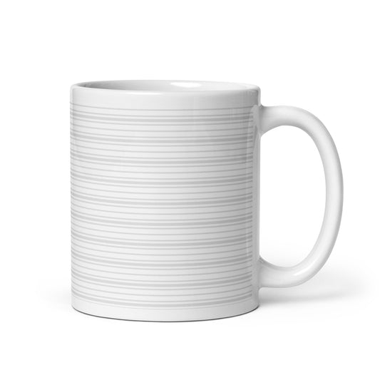 Reverie Score ceramic coffee mug - 11 oz - handle on right