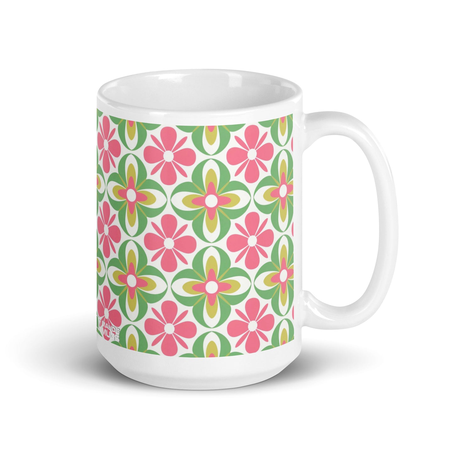 Riviera — Bloom ceramic coffee mug - 15oz - handle on right