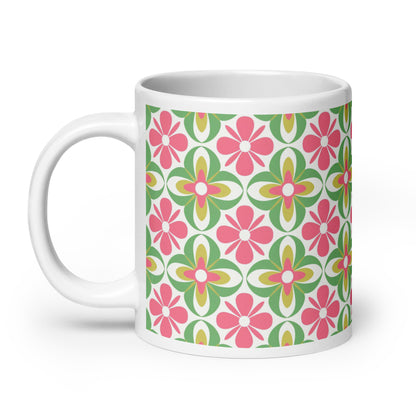 Riviera — Bloom ceramic coffee mug - 20oz - handle on left