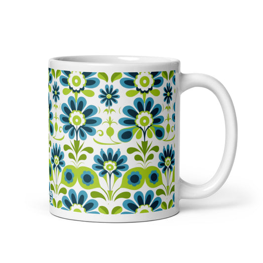 Riviera — Lagoon ceramic coffee mug - 11oz - handle on right
