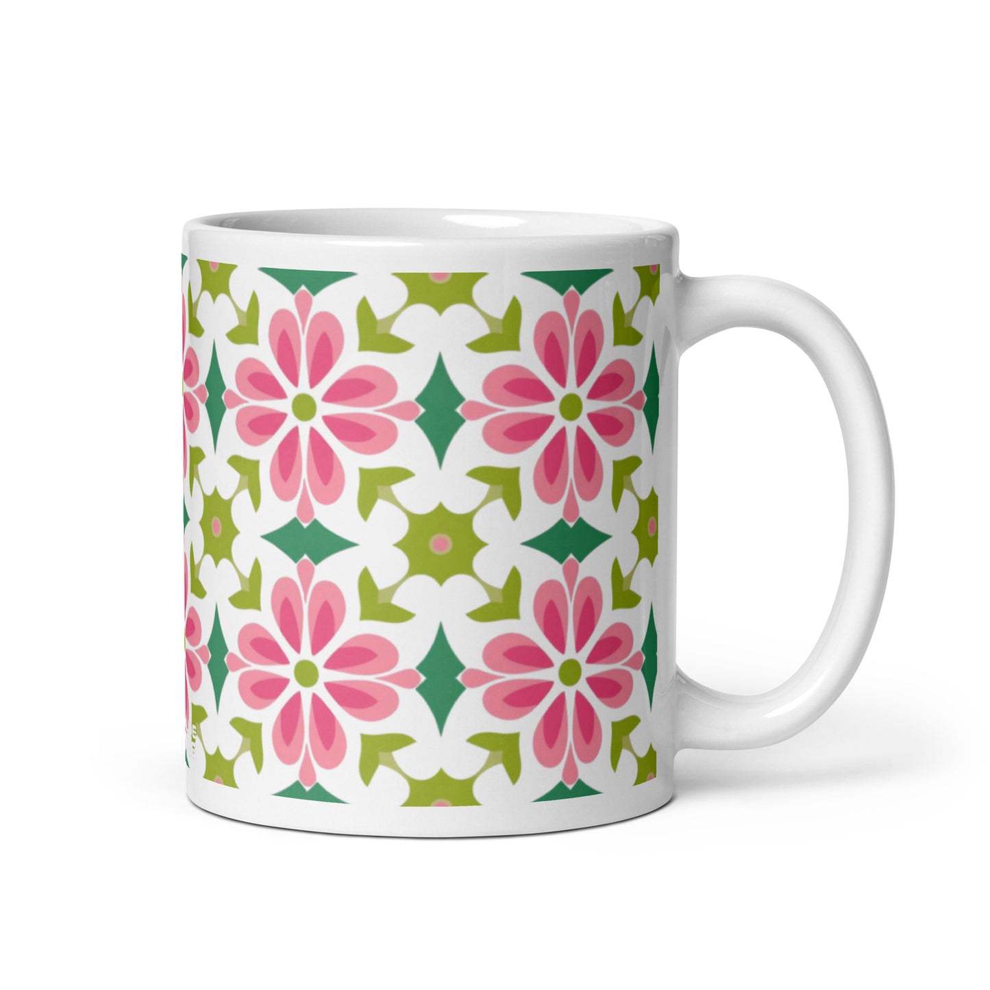 Riviera — Mosaic ceramic coffee mug - 11oz - handle on right
