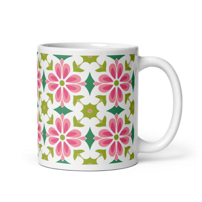 Riviera — Mosaic ceramic coffee mug - 11oz - handle on right