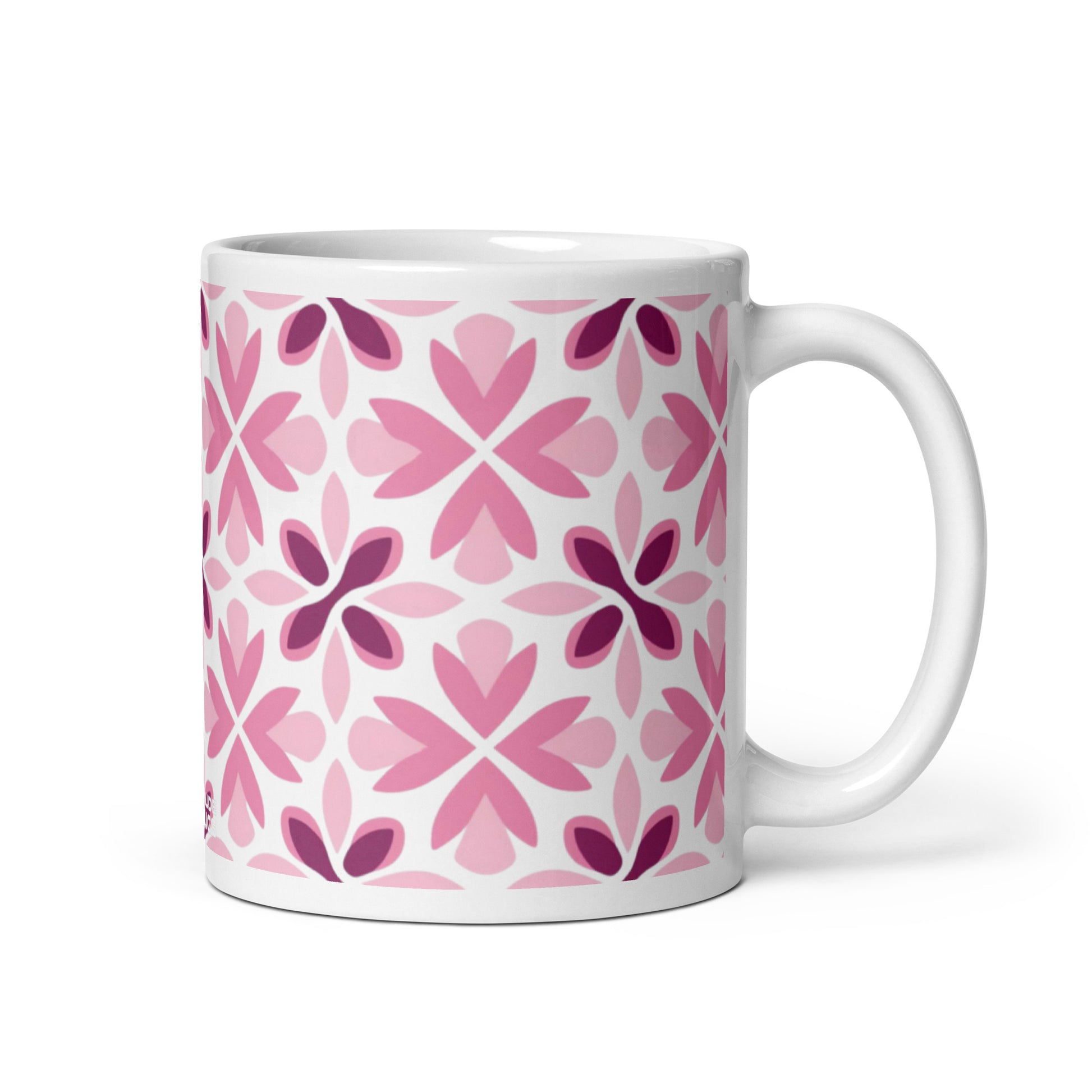 Riviera — Rosé ceramic coffee mug - 11oz - handle on right