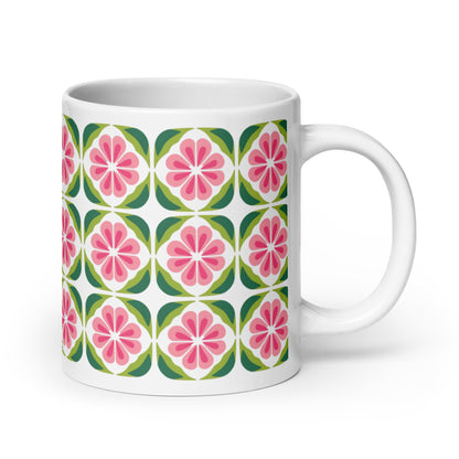 Riviera — Tile ceramic coffee mug - 20oz - handle on right