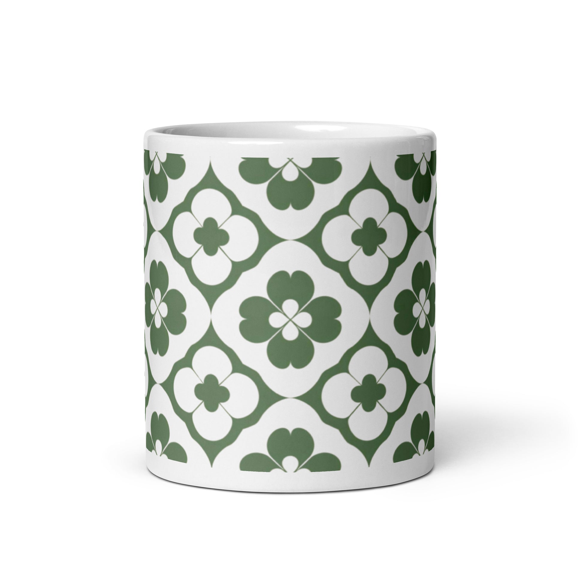 Shamrock — Lattice ceramic coffee mug - 11oz - front view