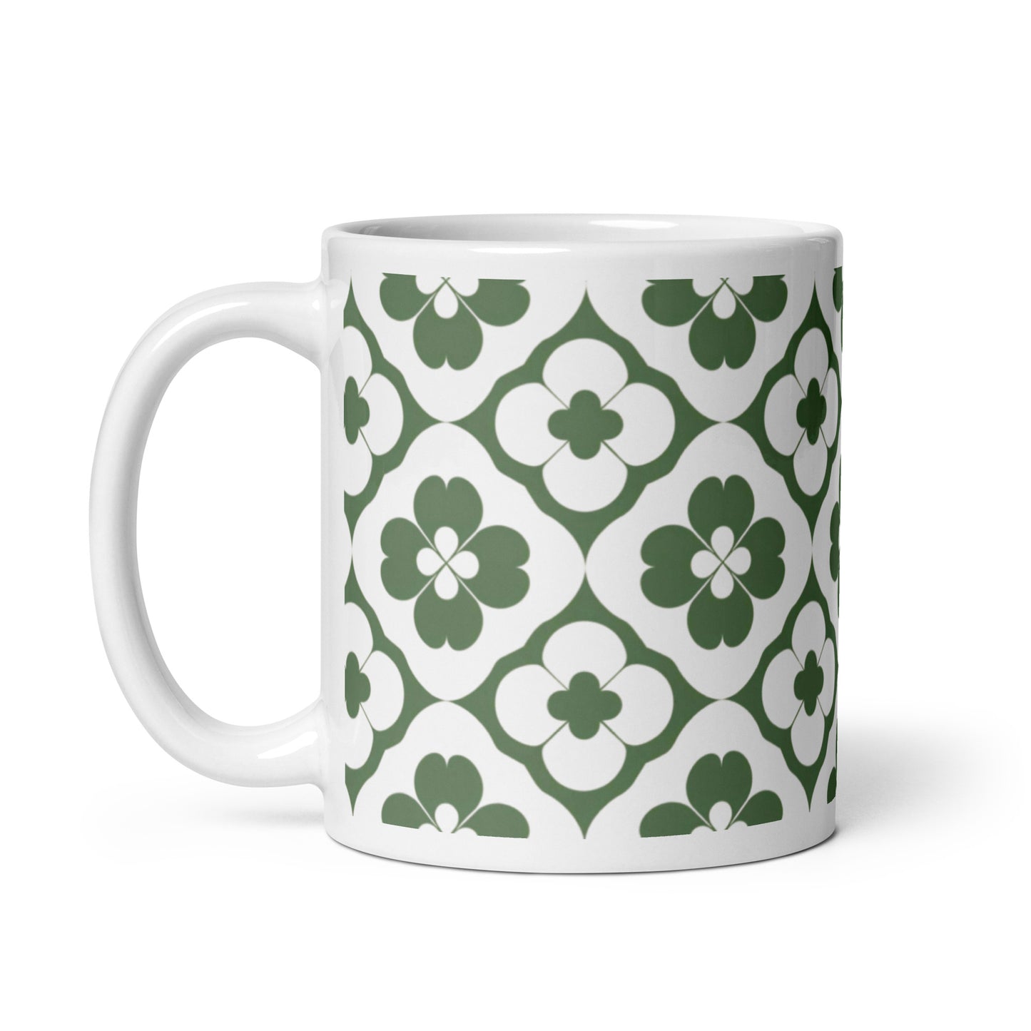 Shamrock — Lattice ceramic coffee mug - 11oz - handle on left