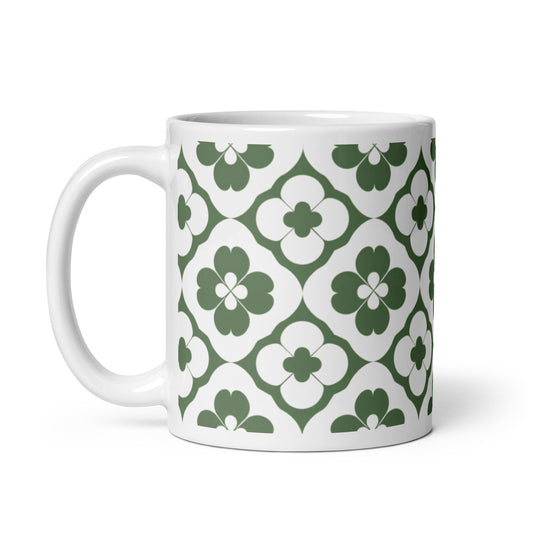 Shamrock — Lattice ceramic coffee mug - 11oz - handle on left