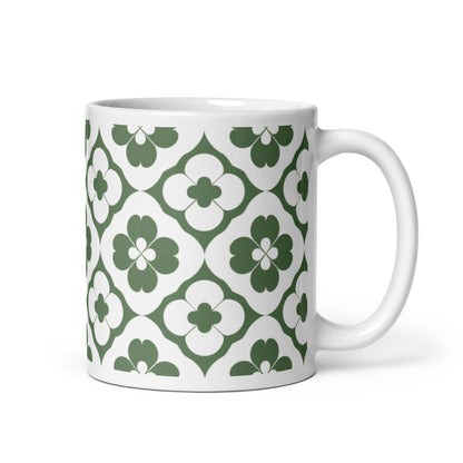 Shamrock — Lattice ceramic coffee mug - 11oz - handle on right