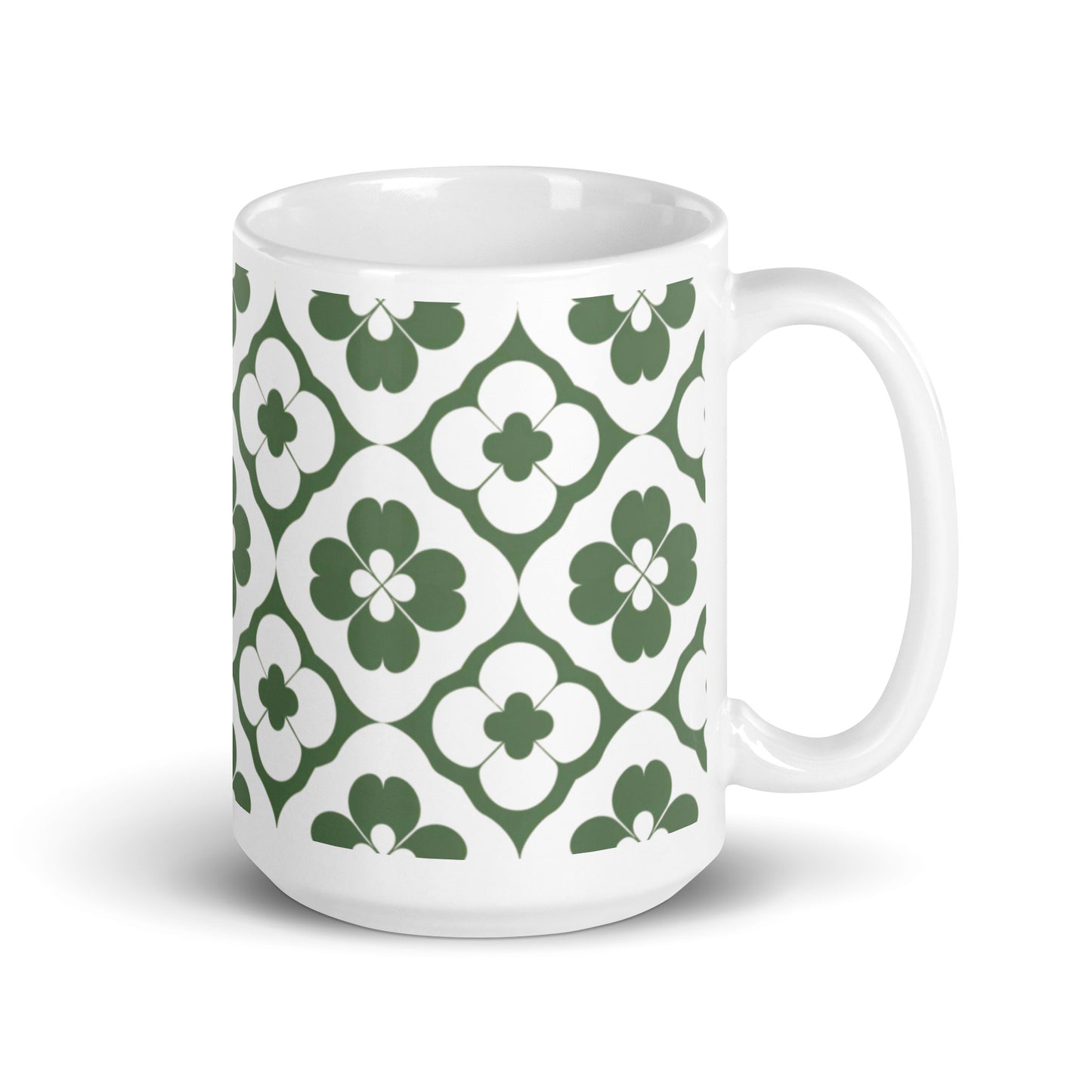 Shamrock — Lattice ceramic coffee mug - 15oz - handle on right