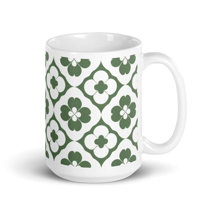 Shamrock — Lattice ceramic coffee mug - 15oz - handle on right