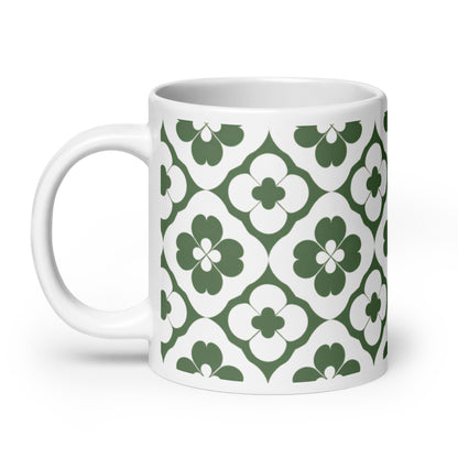 Shamrock — Lattice ceramic coffee mug - 20oz - handle on left