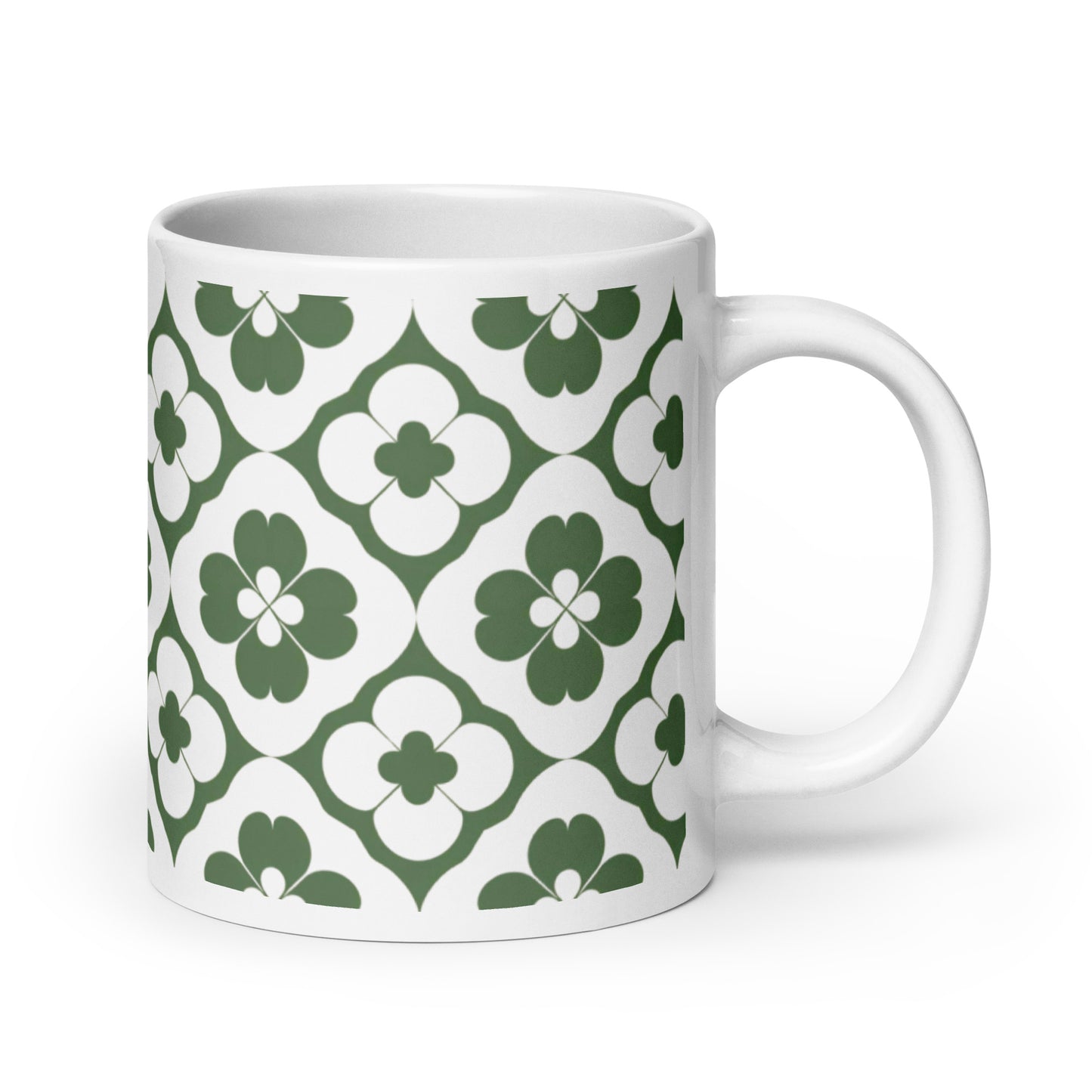 Shamrock — Lattice ceramic coffee mug - 20oz - handle on right