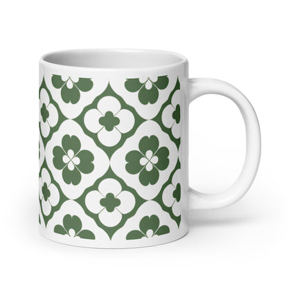 Shamrock — Lattice ceramic coffee mug - 20oz - handle on right