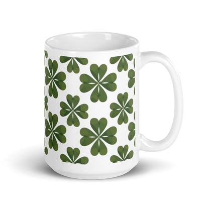 Shamrock — Moss ceramic coffee mug - 15oz - handle on right