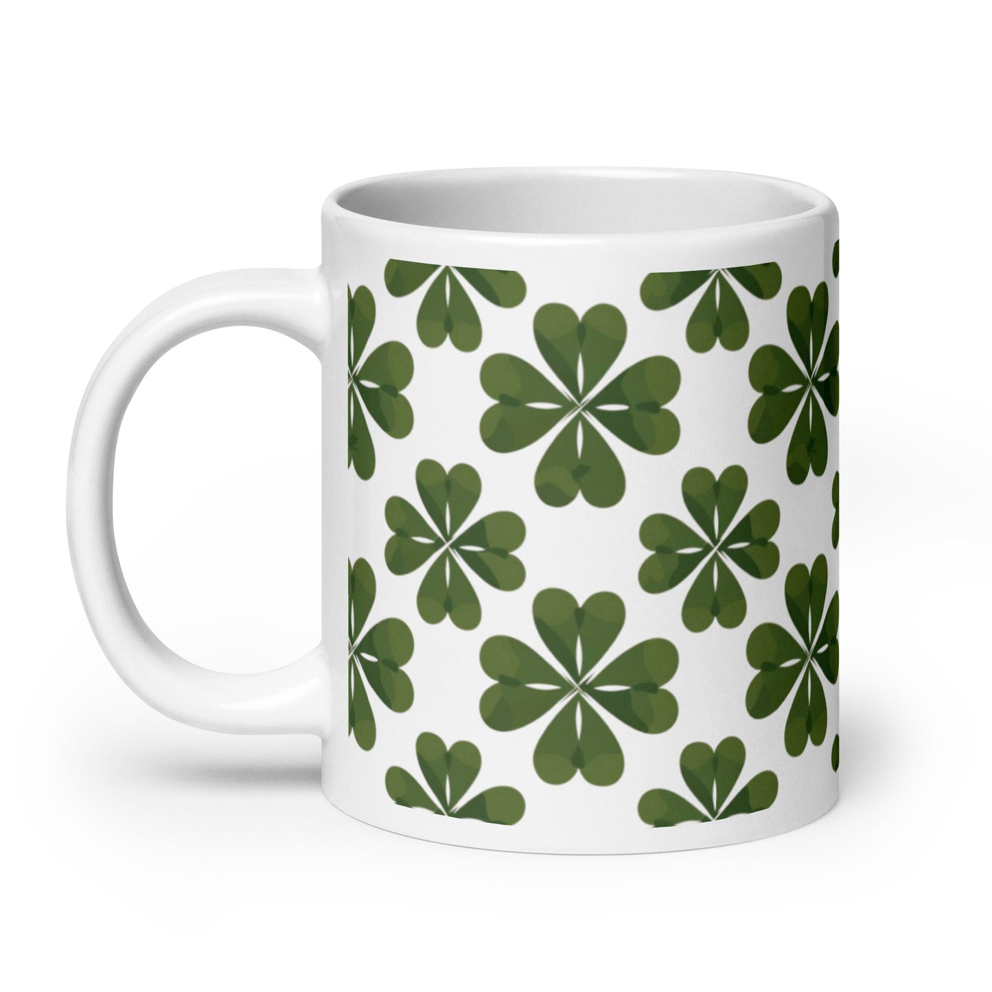 Shamrock — Moss ceramic coffee mug - 20oz - handle on left