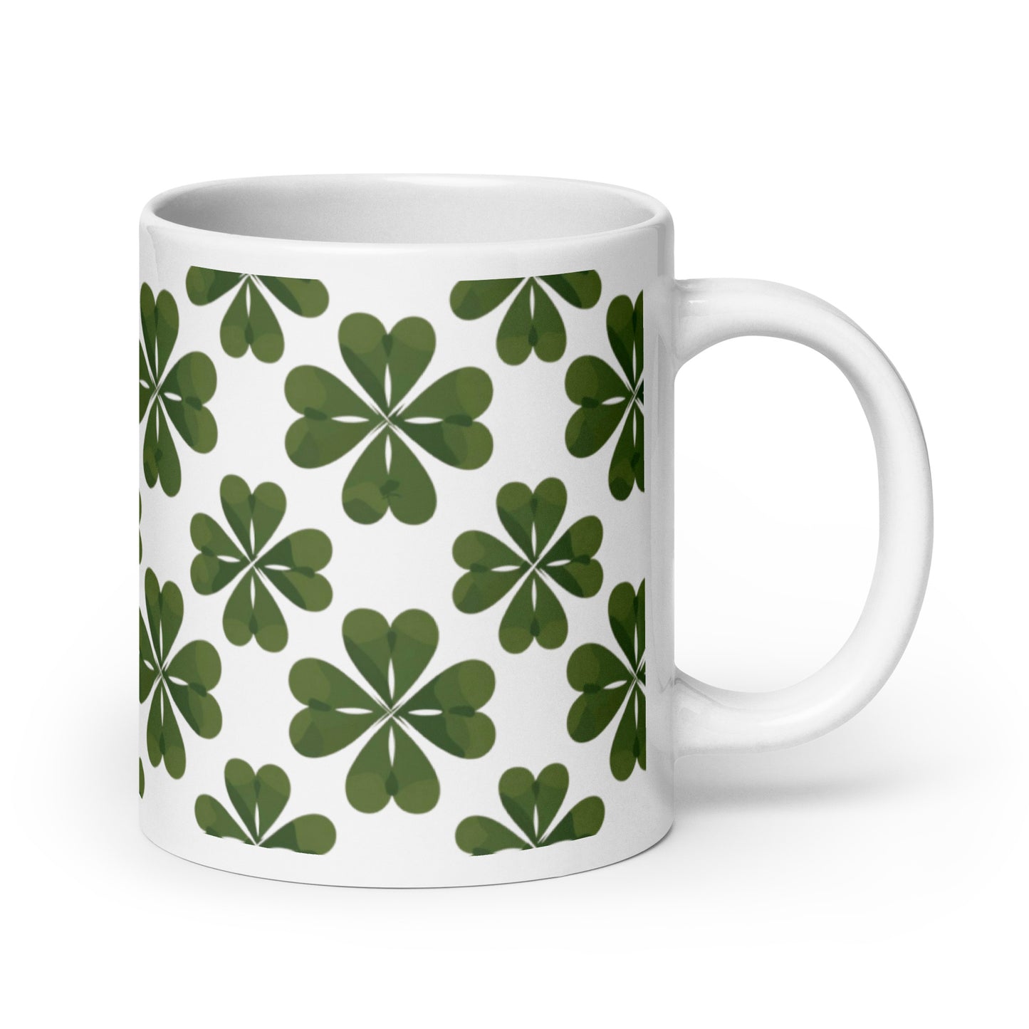 Shamrock — Moss ceramic coffee mug - 20oz - handle on right