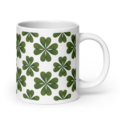 Shamrock — Moss ceramic coffee mug - 20oz - handle on right