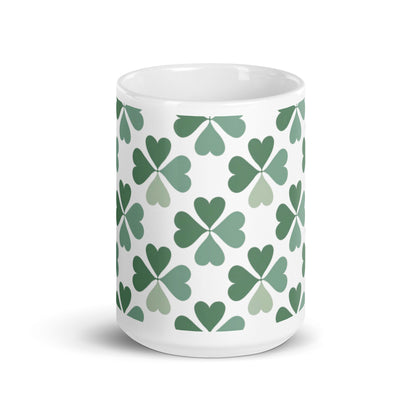 Shamrock — Sage ceramic coffee mug - 15oz - front view