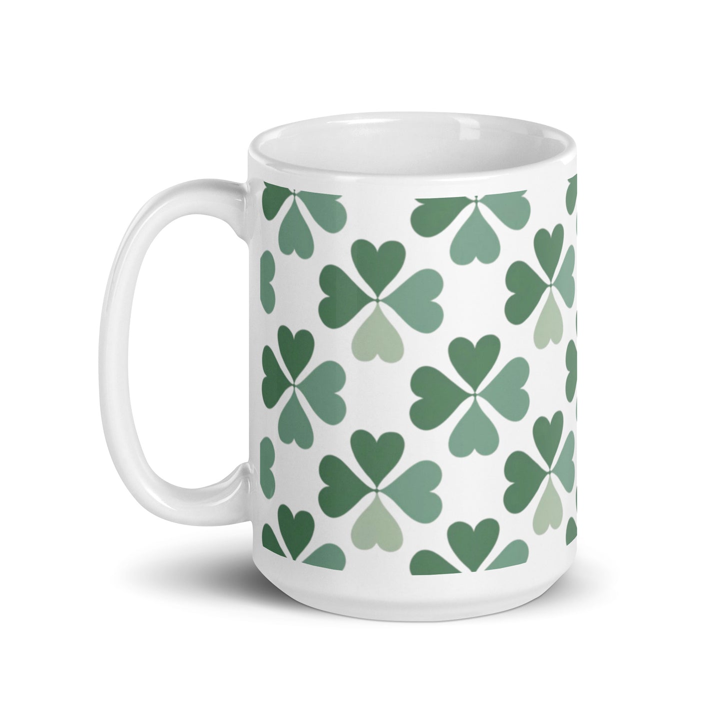 Shamrock — Sage ceramic coffee mug - 15oz - handle on left