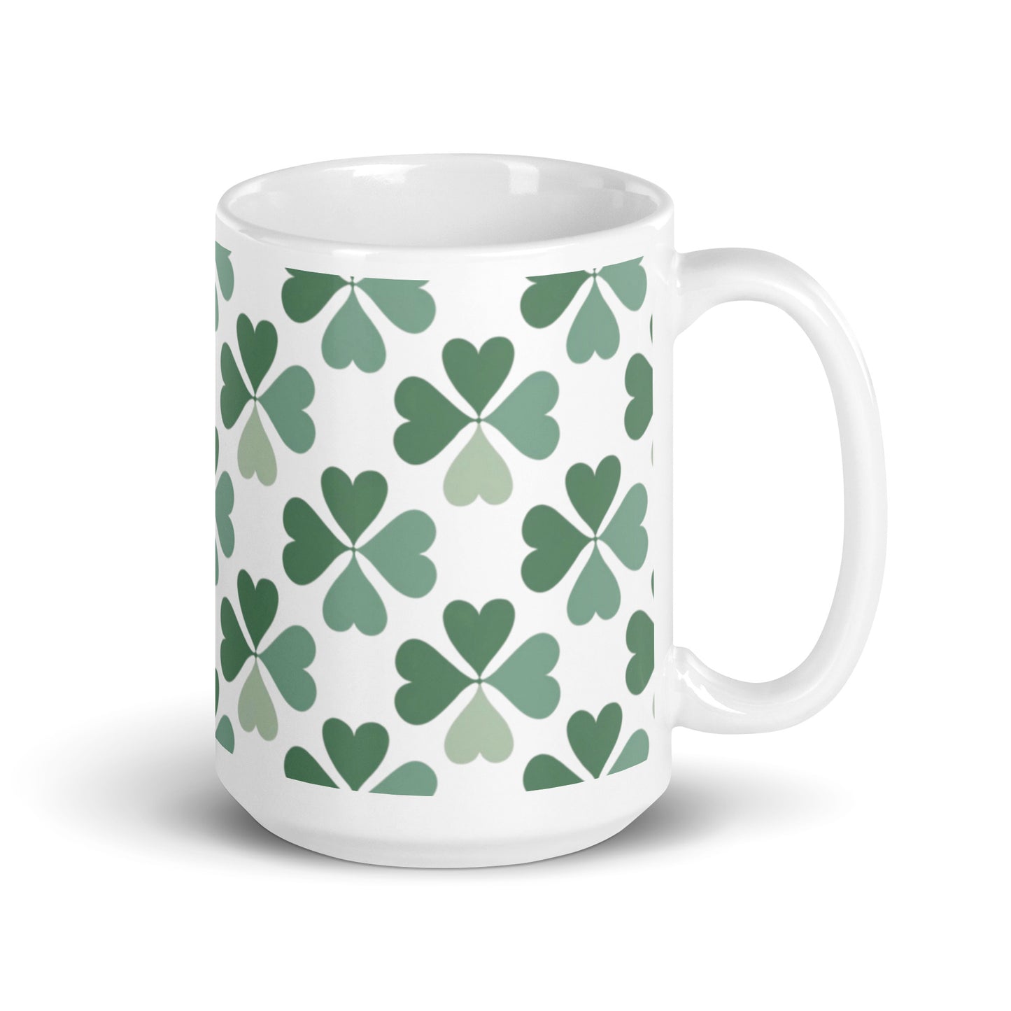 Shamrock — Sage ceramic coffee mug - 15oz - handle on right