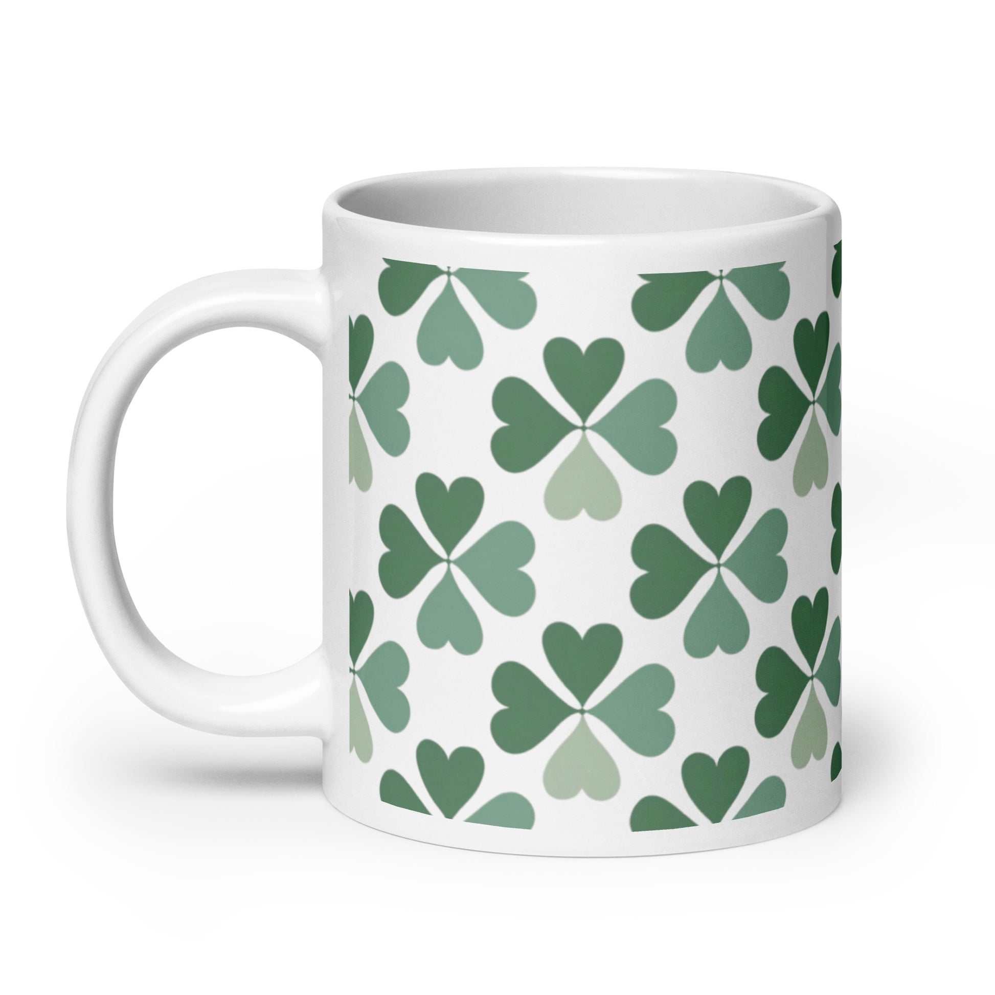 Shamrock — Sage ceramic coffee mug - 20oz - handle on left
