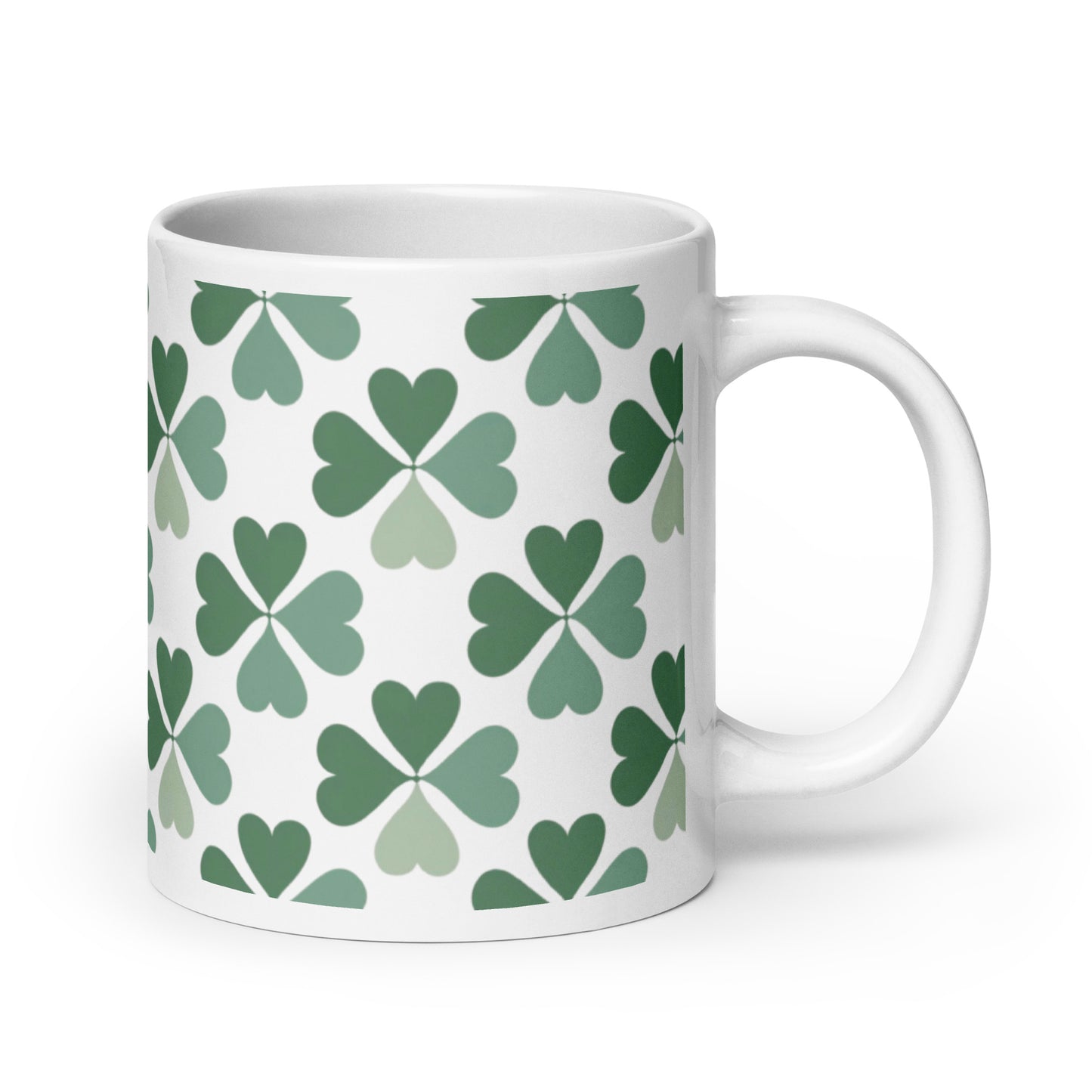 Shamrock — Sage ceramic coffee mug - 20oz - handle on right