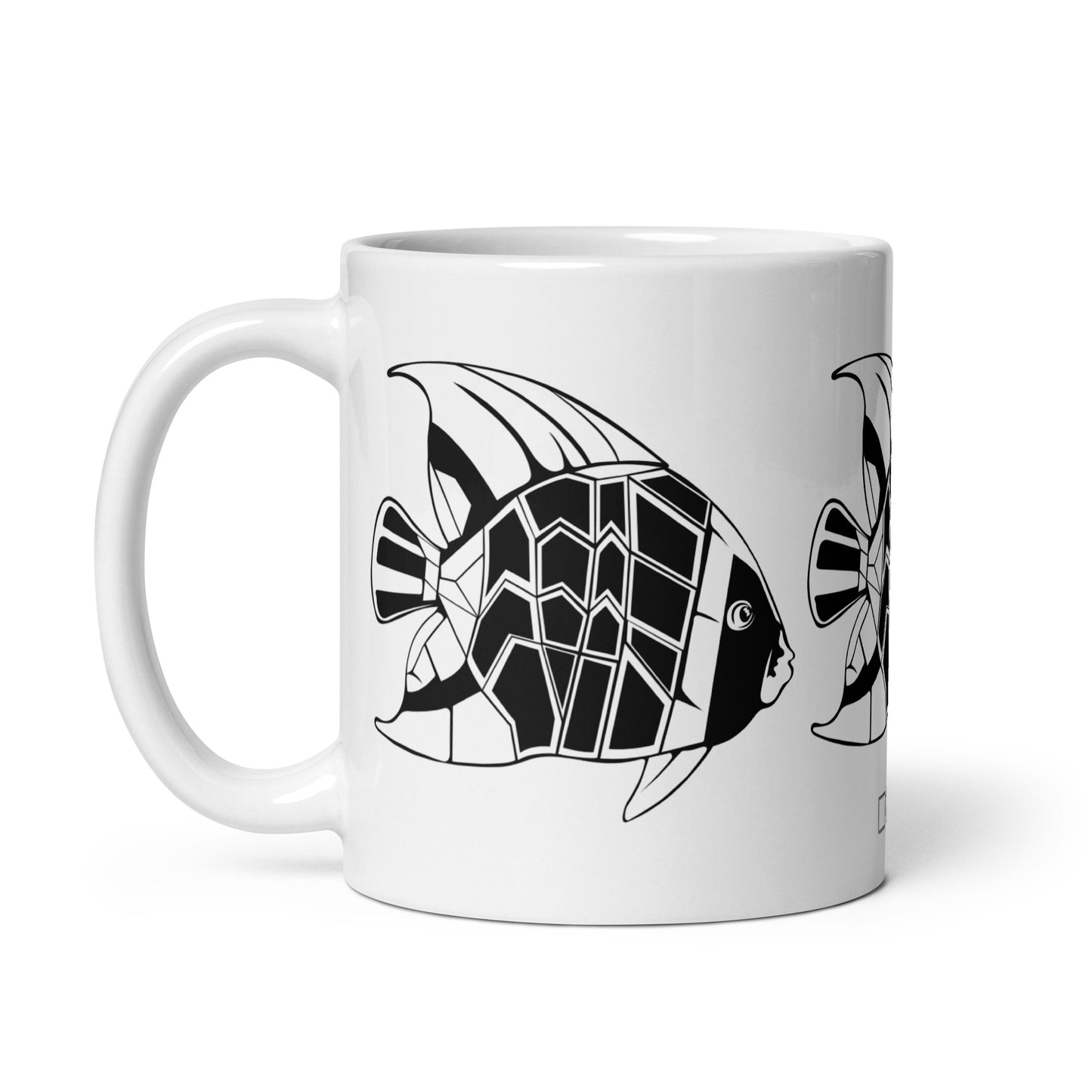 Shoal — Facet ceramic coffee mug - 11oz - handle on left