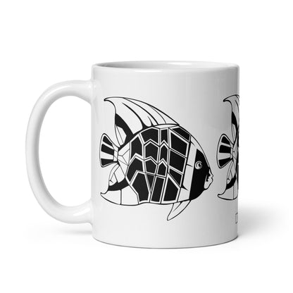 Shoal — Facet ceramic coffee mug - 11oz - handle on left