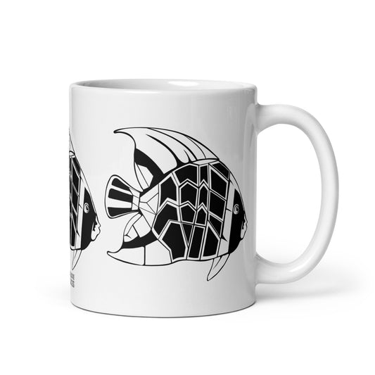 Shoal — Facet ceramic coffee mug - 11oz - handle on right