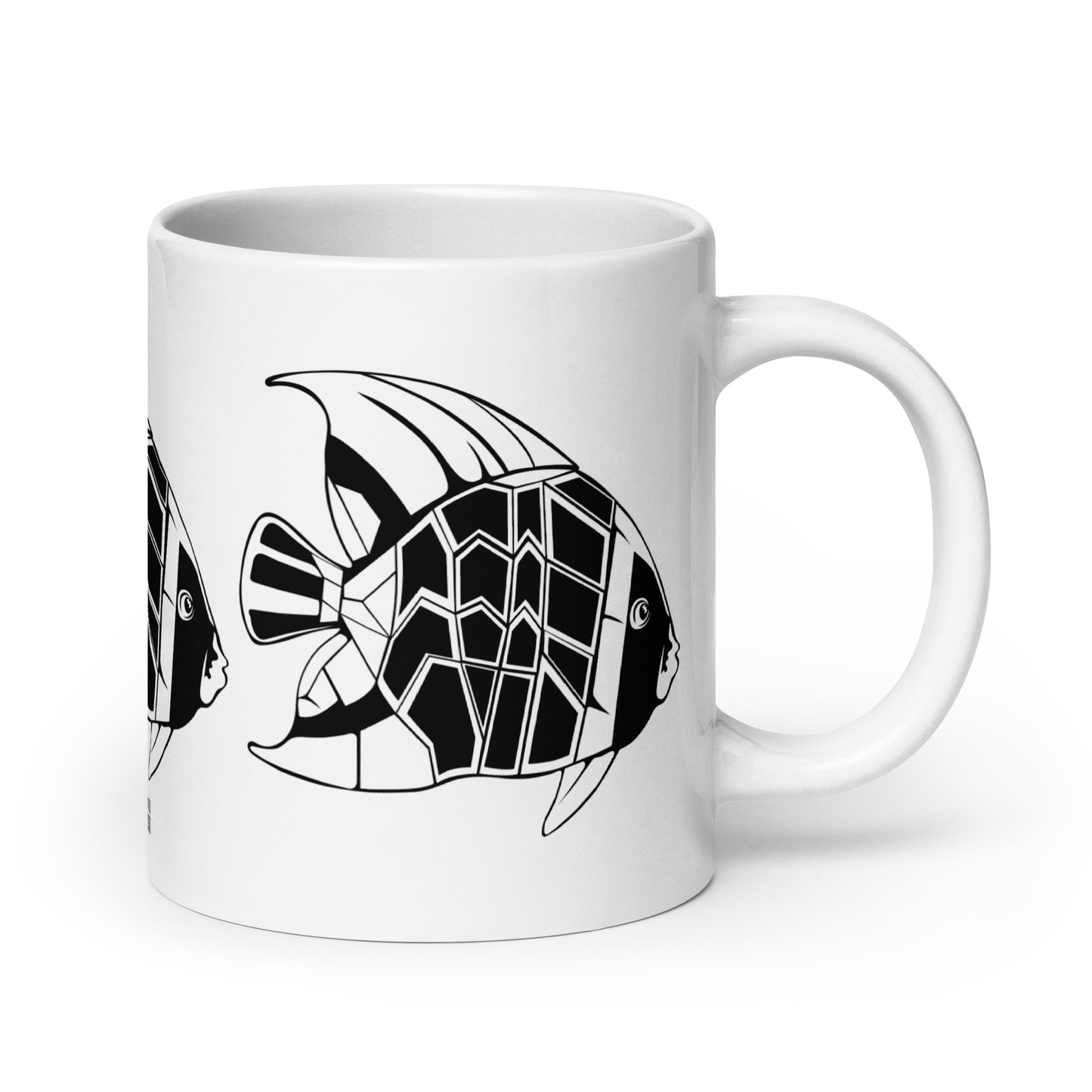Shoal — Facet ceramic coffee mug - 20oz - handle on right