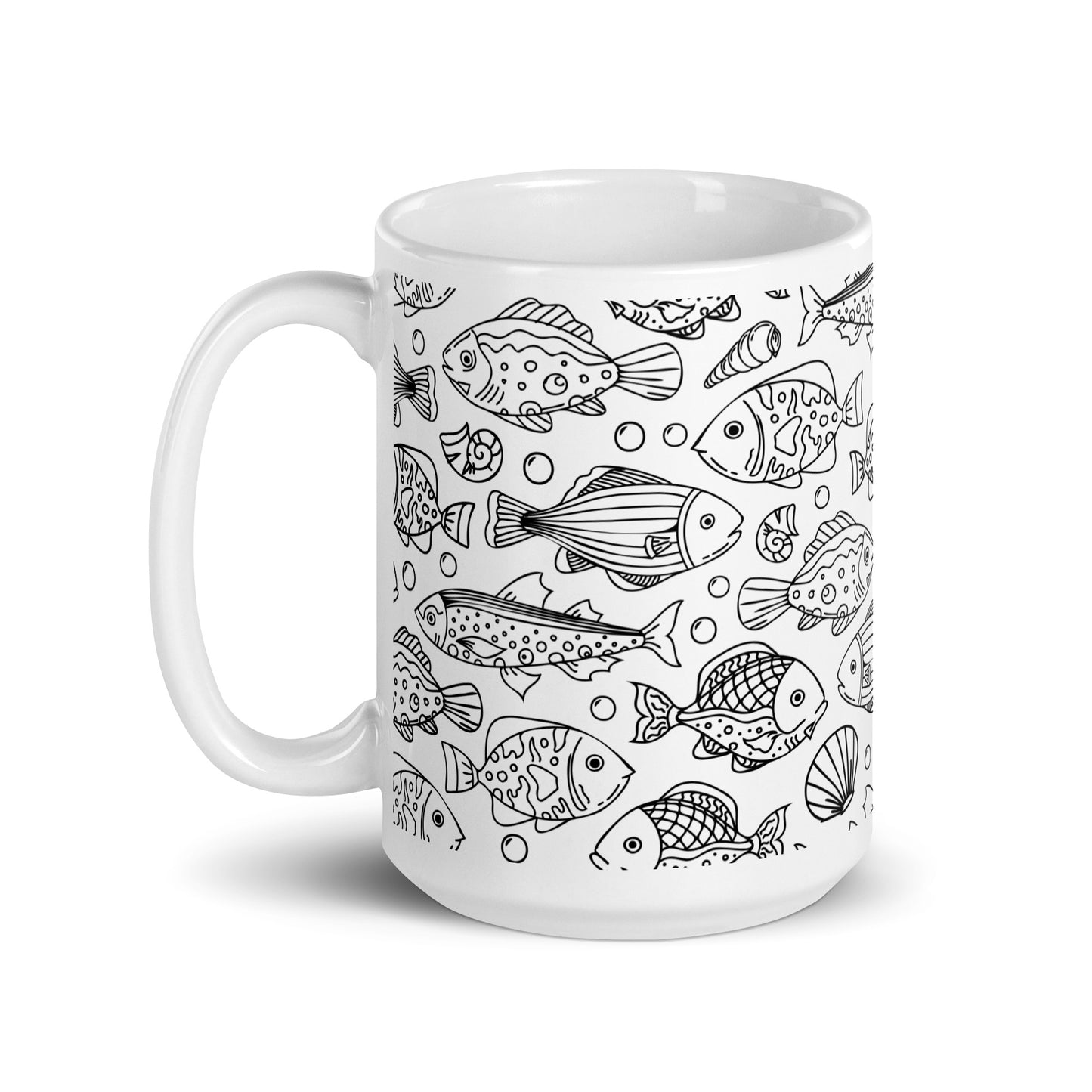 Shoal — Reef ceramic coffee mug - 15oz - handle on left