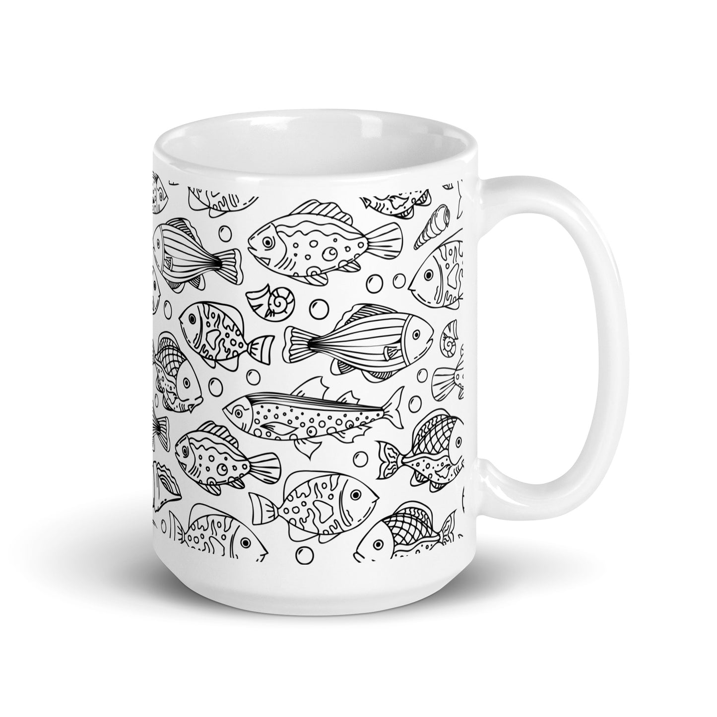 Shoal — Reef ceramic coffee mug - 15oz - handle on right