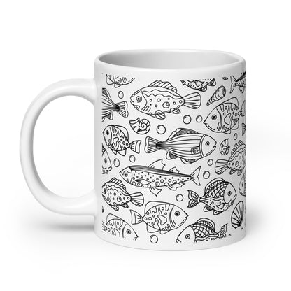 Shoal — Reef ceramic coffee mug - 20oz - handle on left