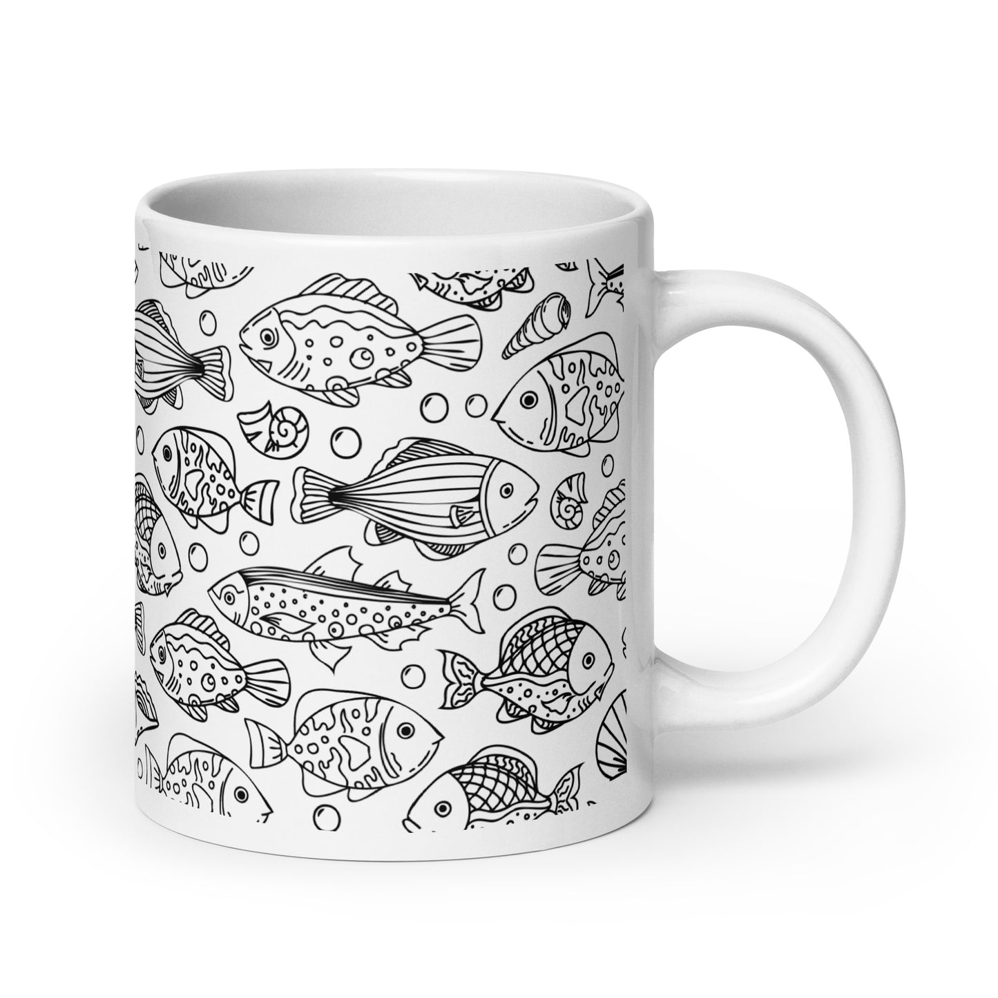 Shoal — Reef ceramic coffee mug - 20oz - handle on right