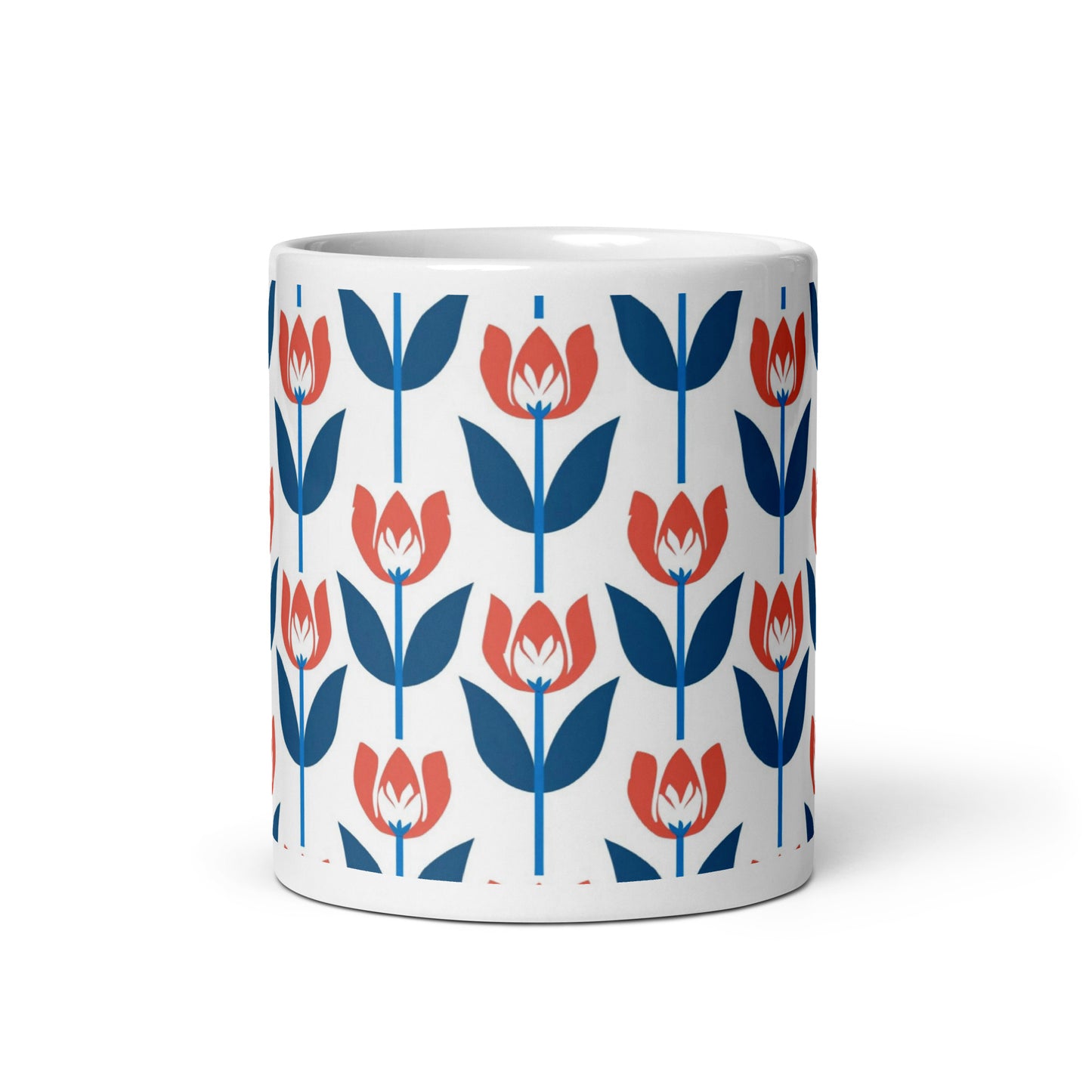 Tulipa — Crimson ceramic coffee mug - 11oz - front view