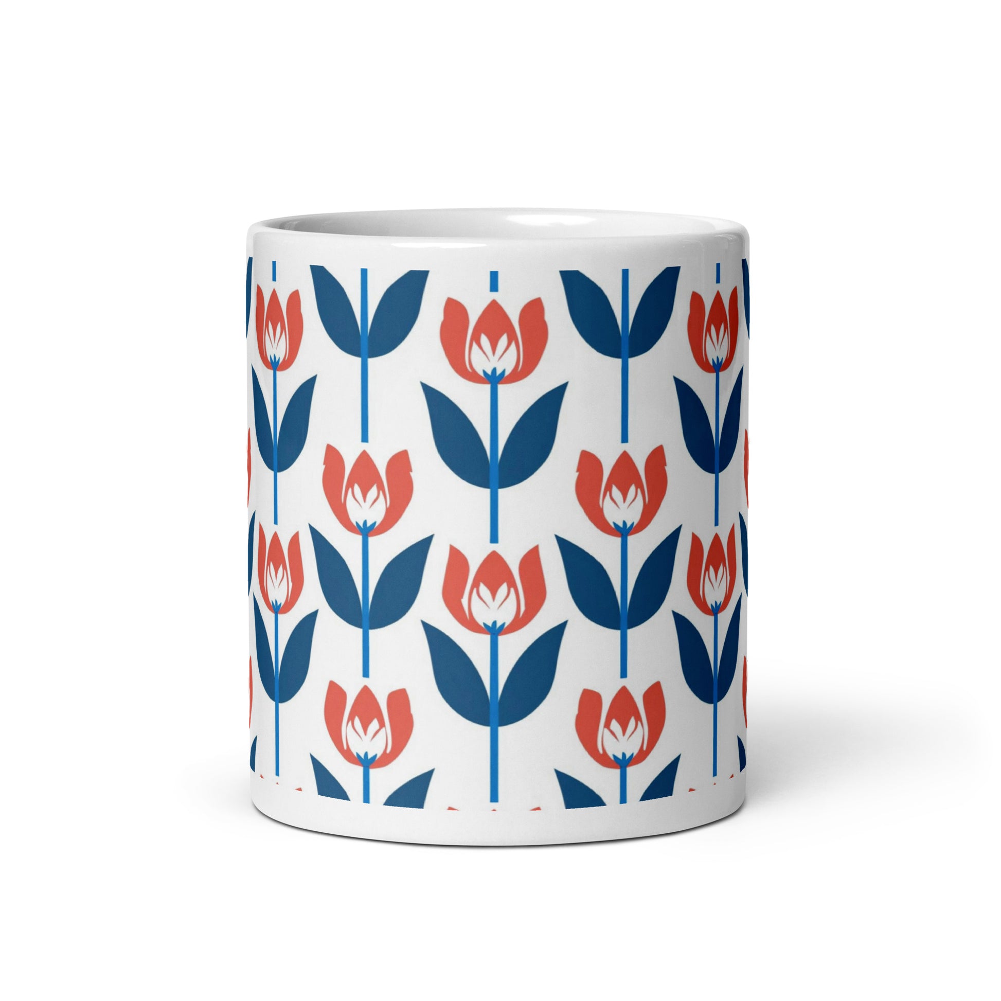 Tulipa — Crimson ceramic coffee mug - 11oz - front view