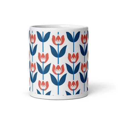 Tulipa — Crimson ceramic coffee mug - 11oz - front view