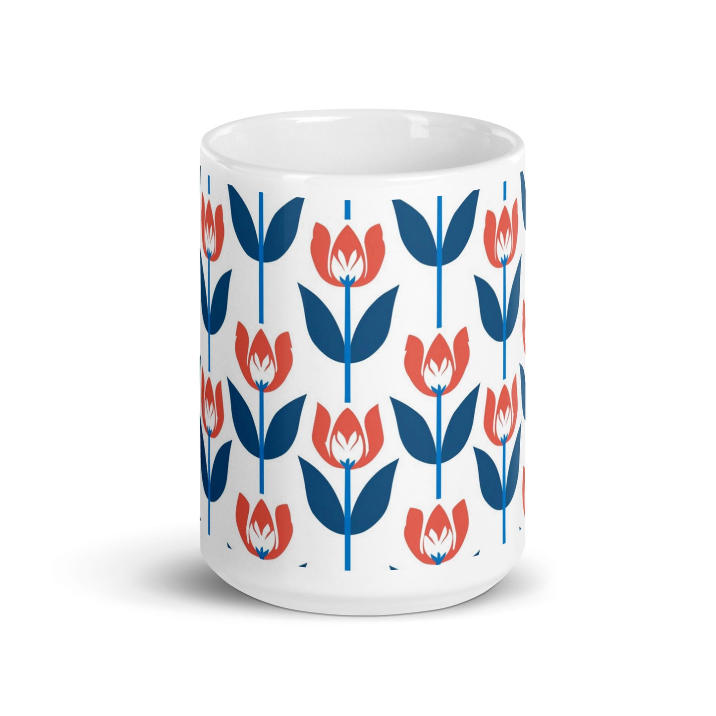 Tulipa — Crimson ceramic coffee mug - 15oz - front view