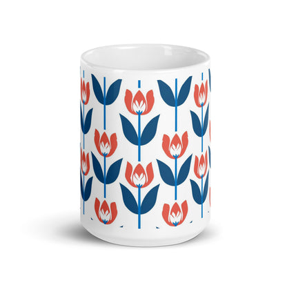 Tulipa — Crimson ceramic coffee mug - 15oz - front view
