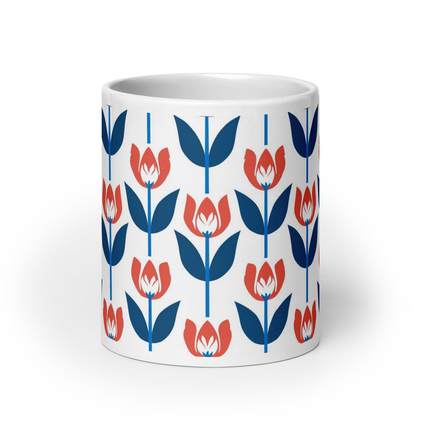 Tulipa — Crimson ceramic coffee mug - 20oz - front view
